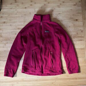 Columbia Full Zip Fleece Youth Size Small Cherry Red 219 0519 10476